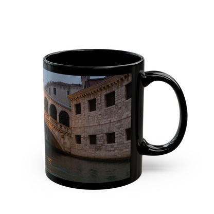 Venice Rialto Bridge Black Photo Mug – Scenic Italy Travel Coffee Cup (11oz/15oz)