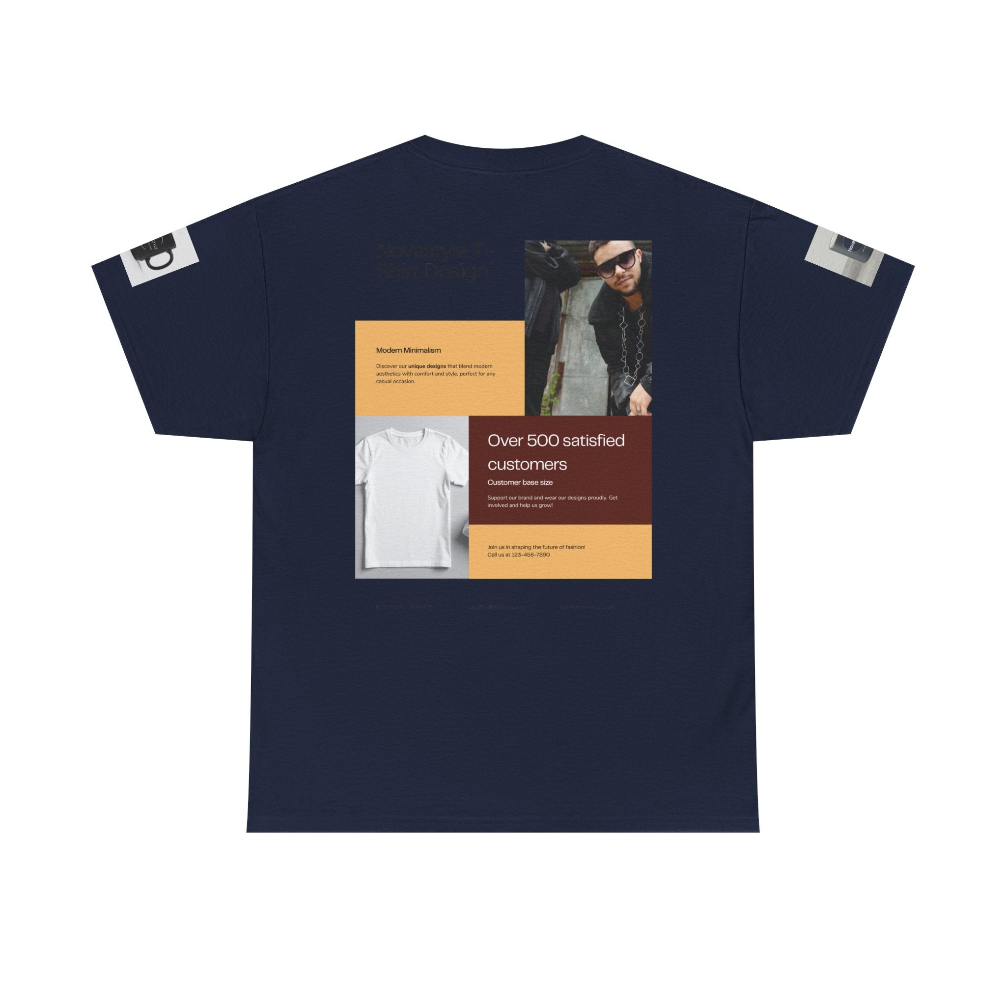 Graphic Tee — Novastyle Minimal Logo &amp; Poster Print T-Shirt