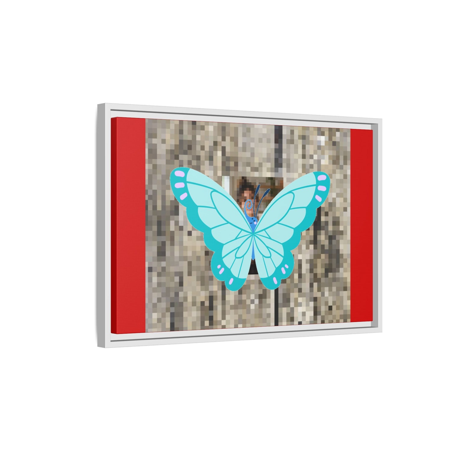 Blue Butterfly Framed Canvas Art – Matte Multi‑Color Wall Print