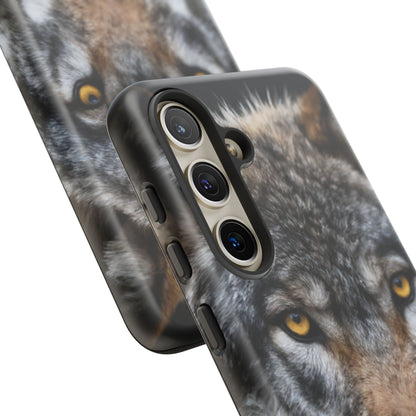 Wolf Eyes Phone Case — Fierce Wildlife iPhone Protective Case with ‘GUL’ Text