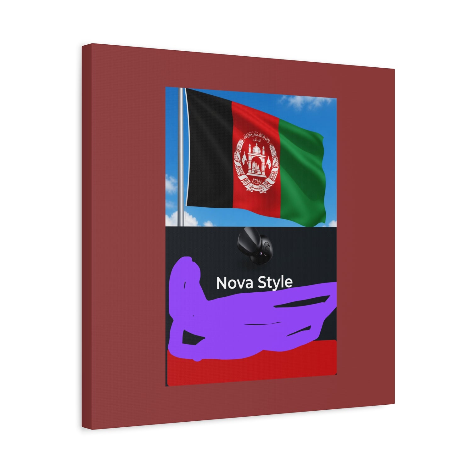 Afghan Flag Matte Canvas Print — Stretched 1.25" Wall Art