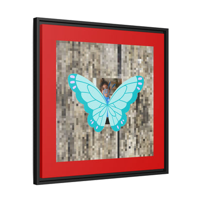 Blue Butterfly Framed Canvas Art – Matte Multi‑Color Wall Print