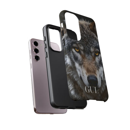 Wolf Eyes Phone Case — Fierce Wildlife iPhone Protective Case with ‘GUL’ Text
