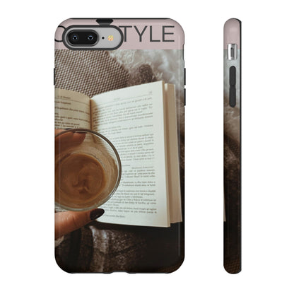 Cozy Reading Phone Case — Coffee &amp; Book Protective Cover