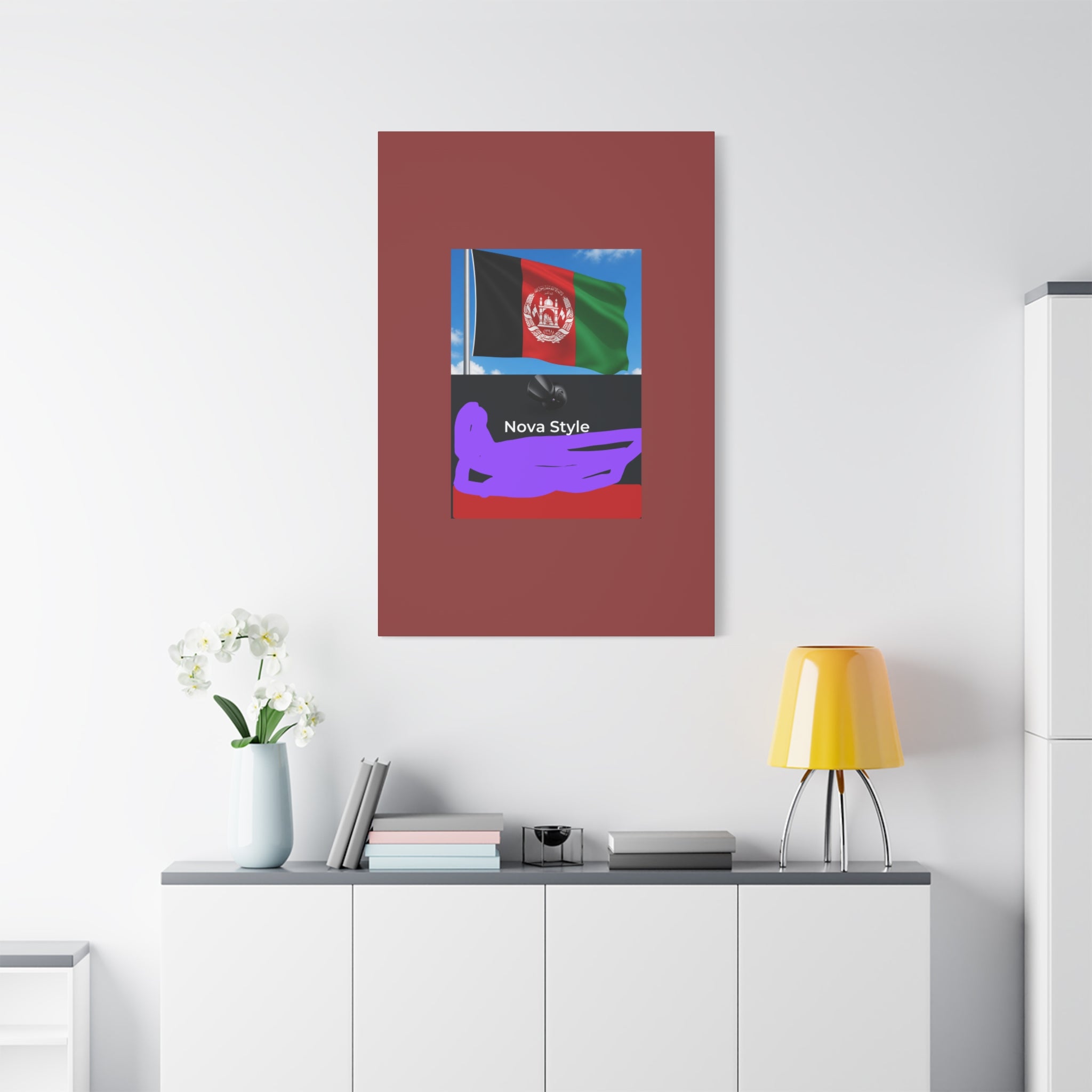 Afghan Flag Matte Canvas Print — Stretched 1.25" Wall Art
