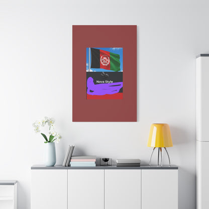 Afghan Flag Matte Canvas Print — Stretched 1.25" Wall Art