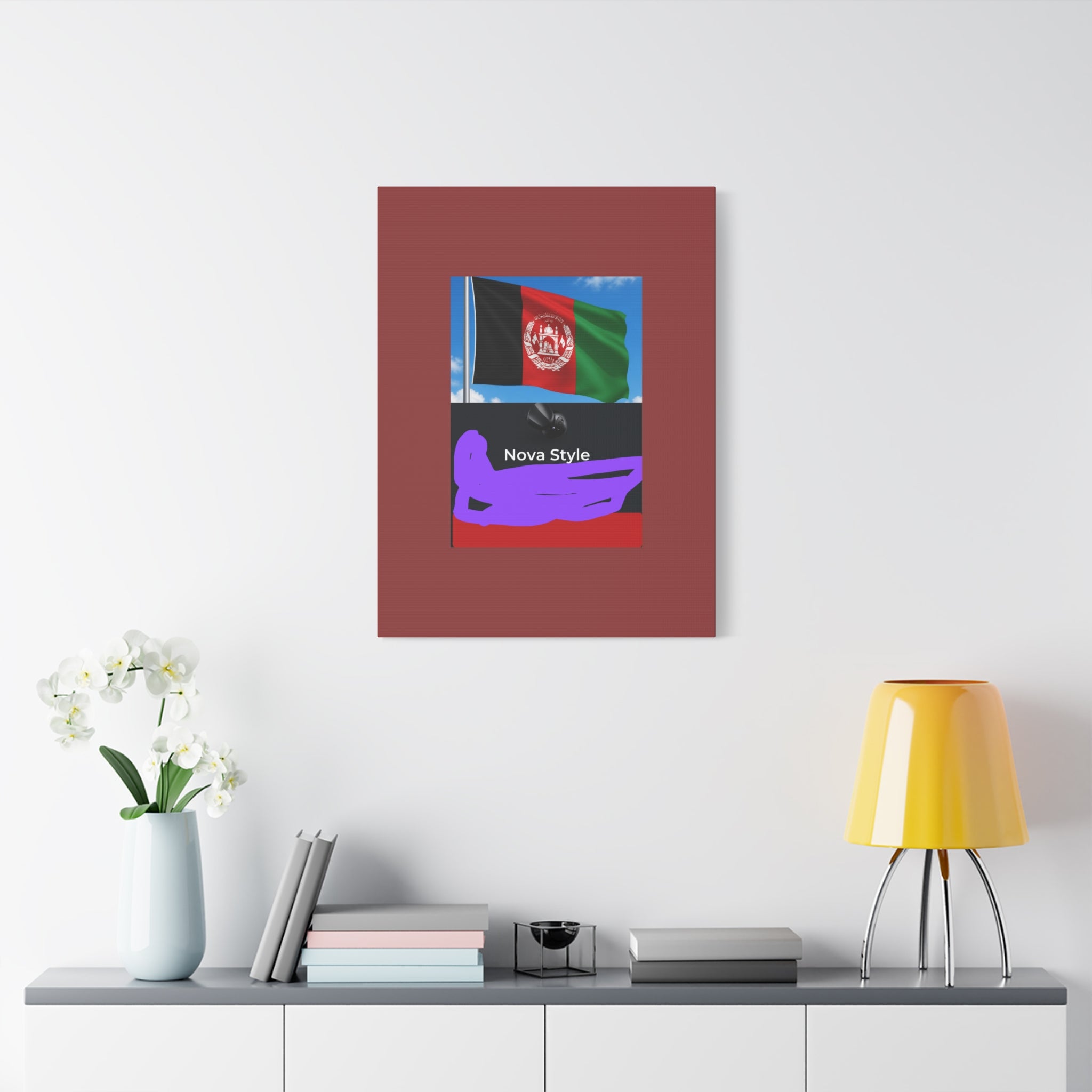 Afghan Flag Matte Canvas Print — Stretched 1.25" Wall Art
