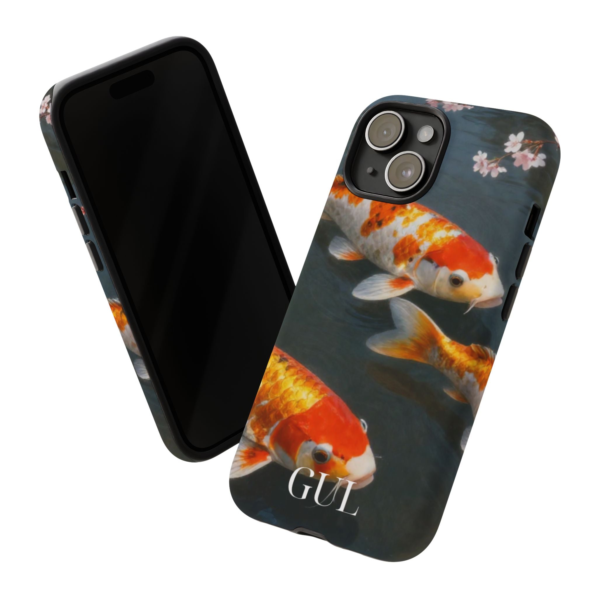 Koi Fish Tough Phone Case — Floral Pond Design