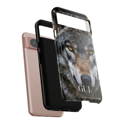 Wolf Eyes Phone Case — Fierce Wildlife iPhone Protective Case with ‘GUL’ Text
