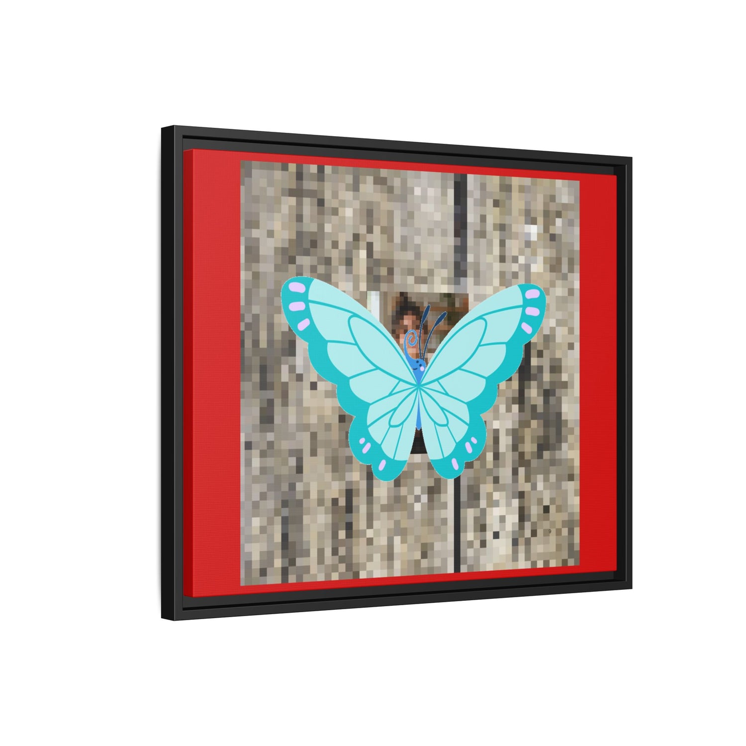 Blue Butterfly Framed Canvas Art – Matte Multi‑Color Wall Print