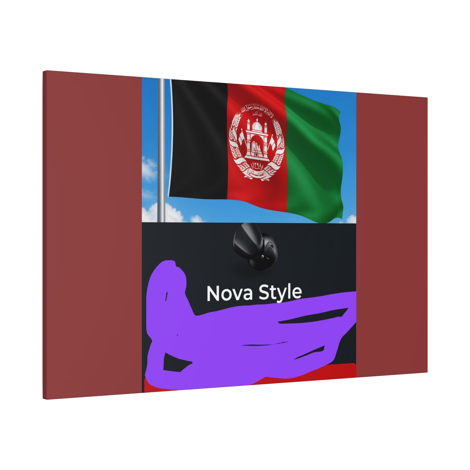 Afghan Flag Matte Canvas Print — Stretched 1.25" Wall Art