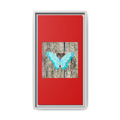 Blue Butterfly Framed Canvas Art – Matte Multi‑Color Wall Print