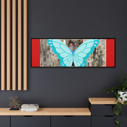 Blue Butterfly Framed Canvas Art – Matte Multi‑Color Wall Print