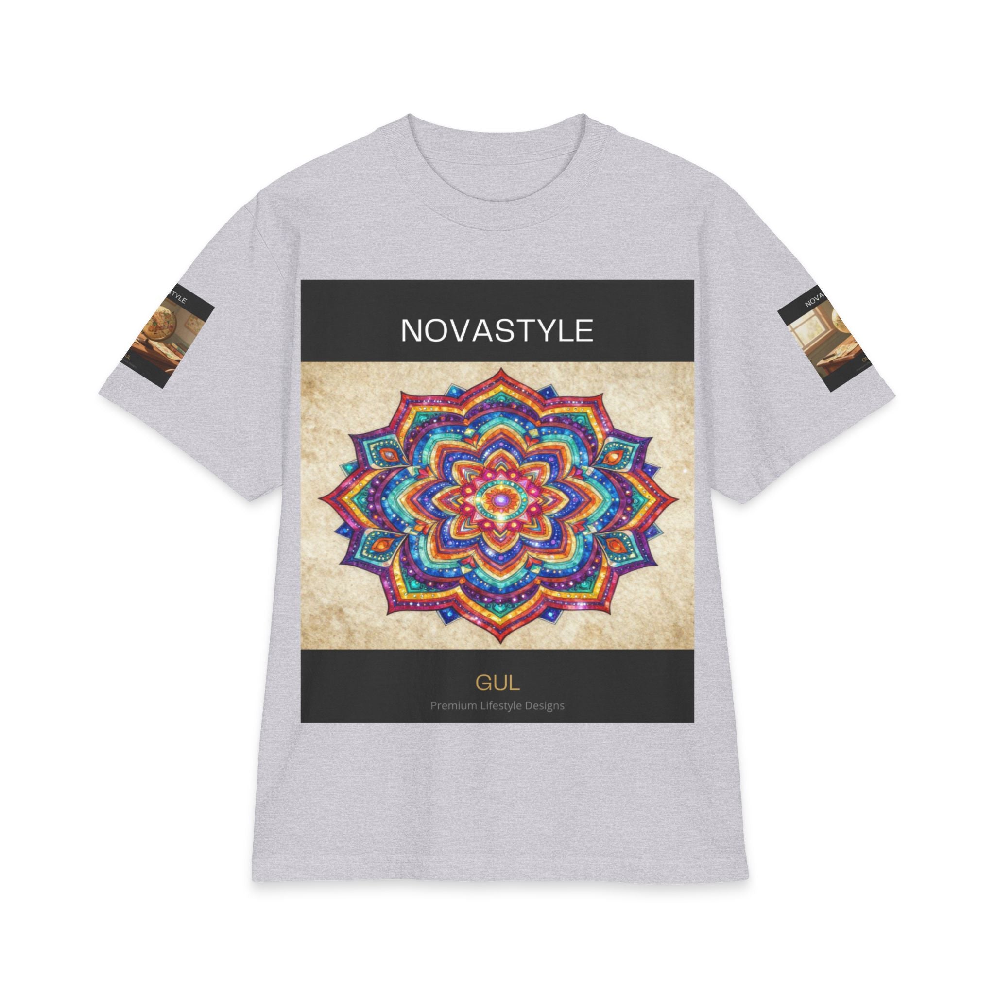 T-Shirt — NOVASTYLE Colorful Mandala &amp; Bonsai Graphic Tee