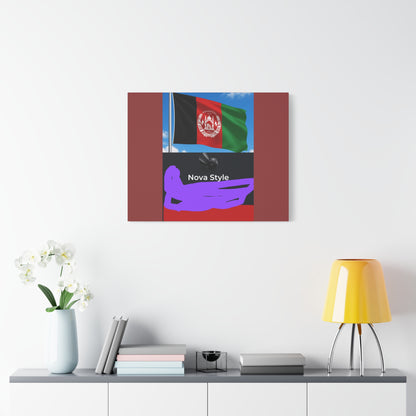 Afghan Flag Matte Canvas Print — Stretched 1.25" Wall Art