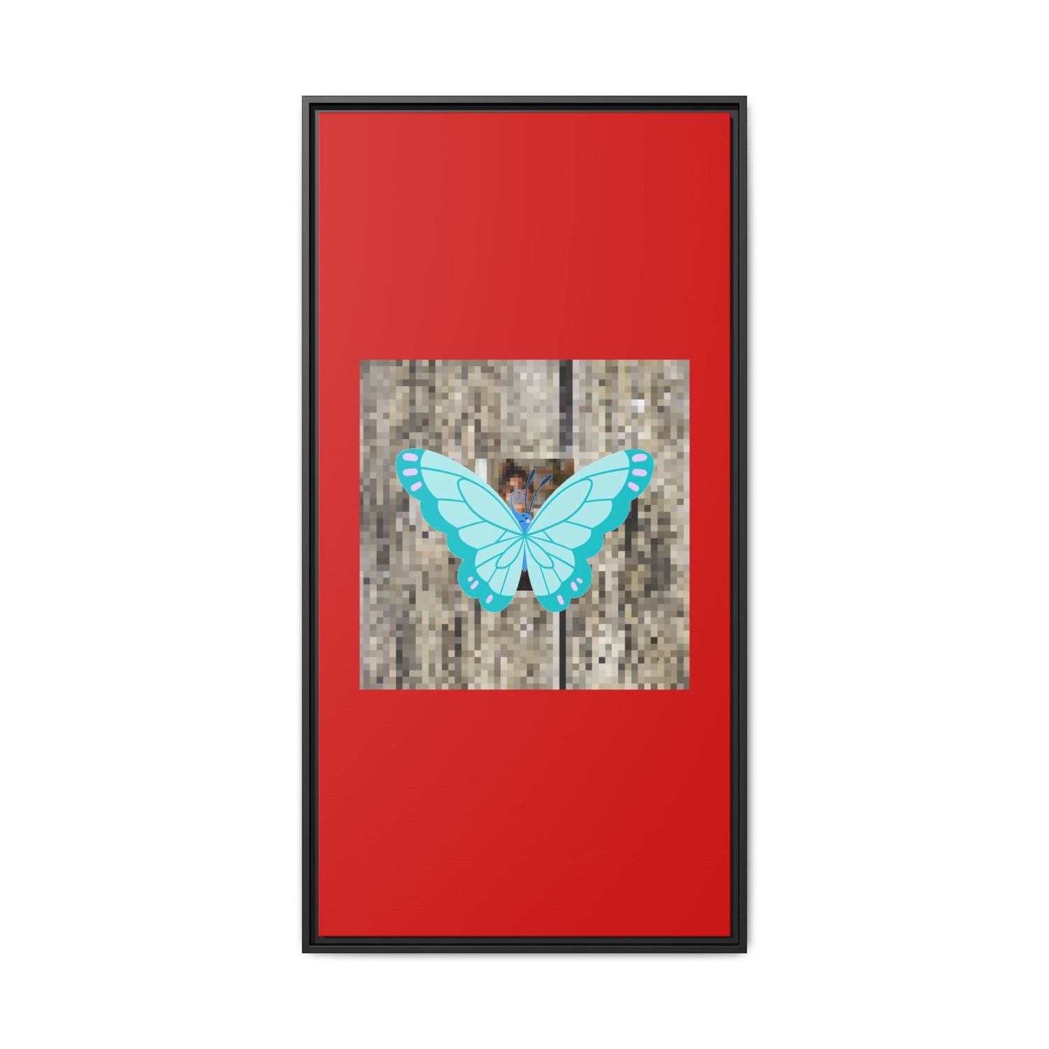 Blue Butterfly Framed Canvas Art – Matte Multi‑Color Wall Print