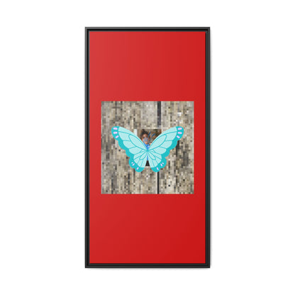 Blue Butterfly Framed Canvas Art – Matte Multi‑Color Wall Print