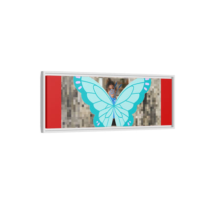 Blue Butterfly Framed Canvas Art – Matte Multi‑Color Wall Print