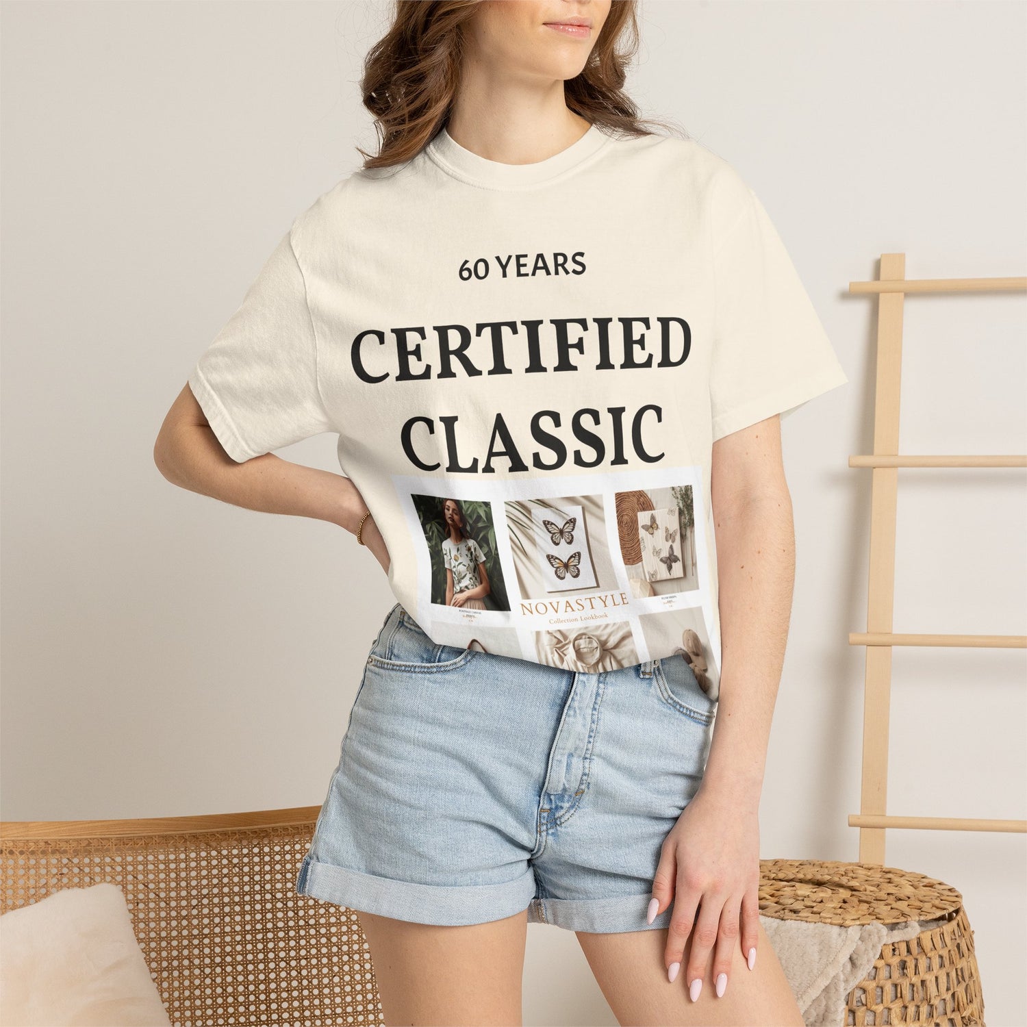 Certified Classic 60 Years T-Shirt – Vintage Collage Home &amp; Lifestyle Tee
