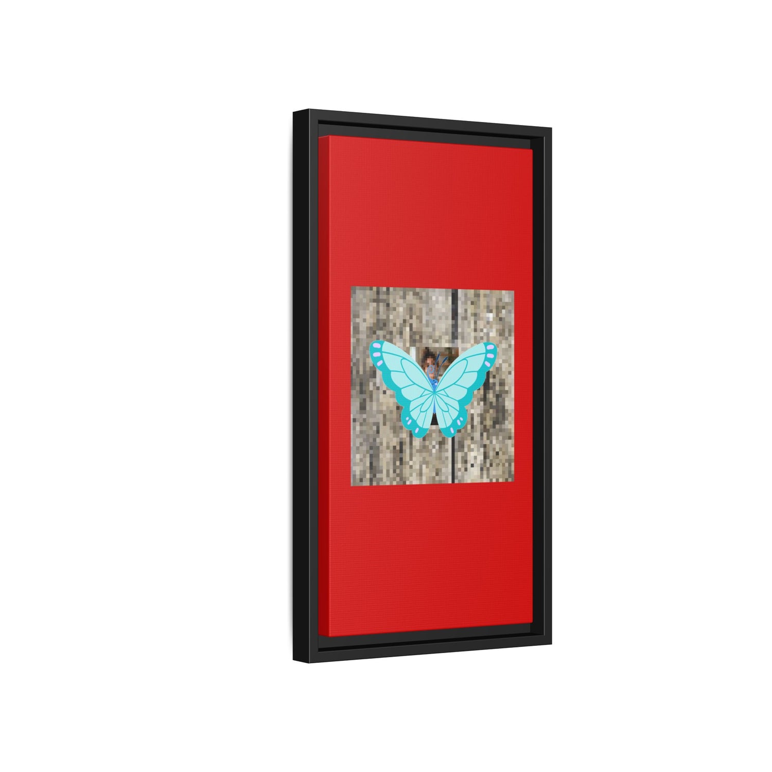 Blue Butterfly Framed Canvas Art – Matte Multi‑Color Wall Print
