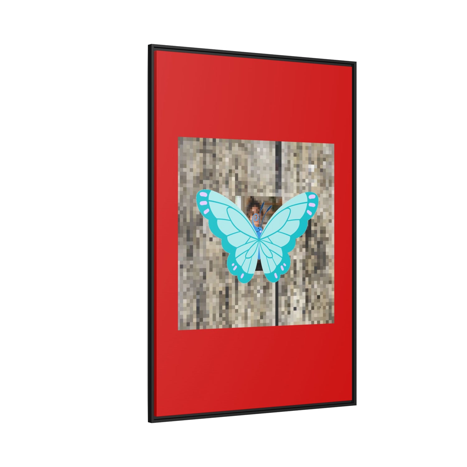 Blue Butterfly Framed Canvas Art – Matte Multi‑Color Wall Print