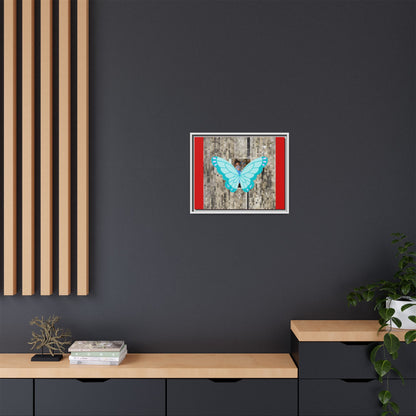 Blue Butterfly Framed Canvas Art – Matte Multi‑Color Wall Print