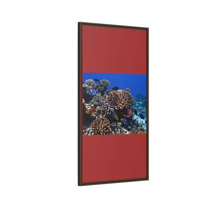 Framed Coral Reef Matte Canvas Wall Art — Tropical Ocean Photography Print