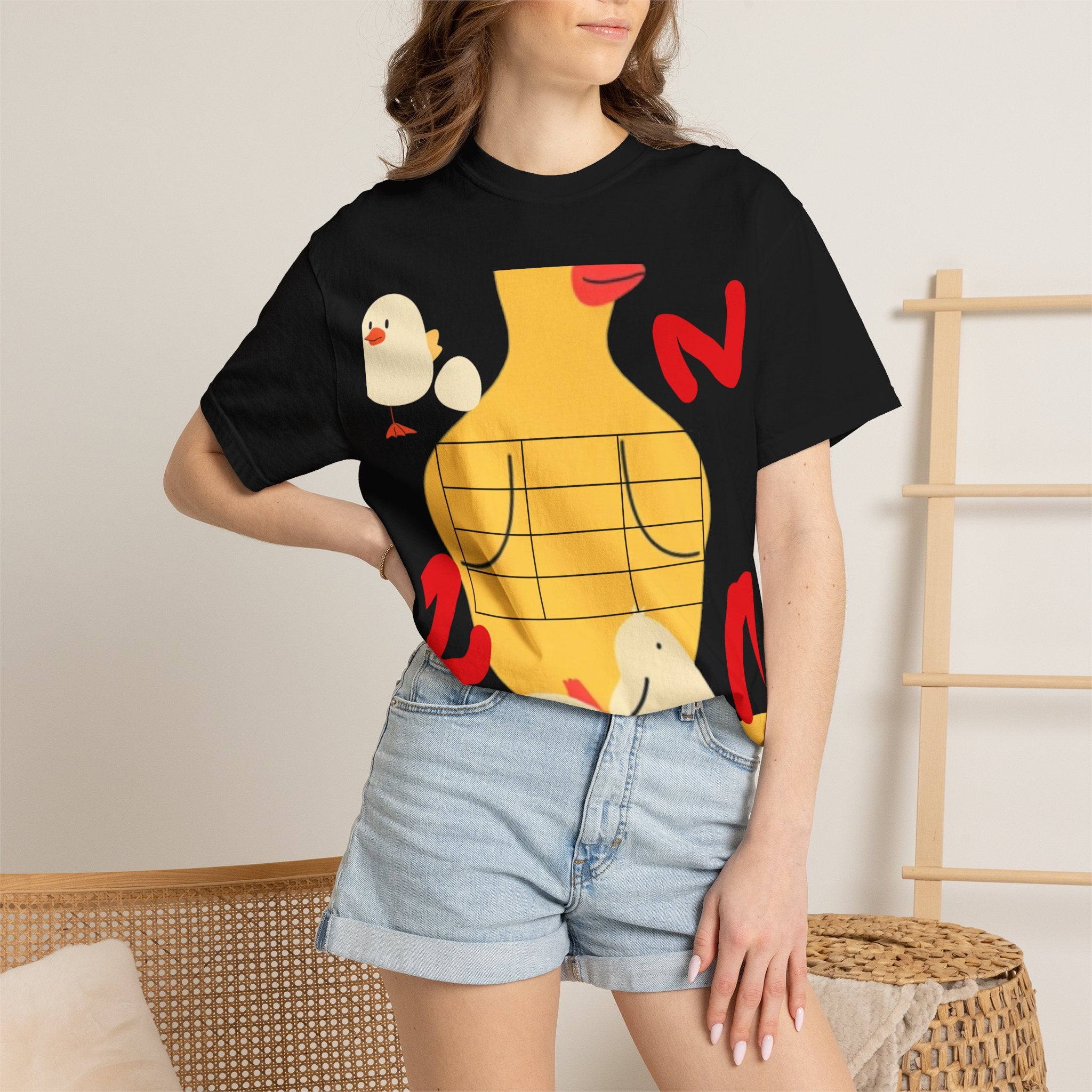 Graphic T-Shirt — Playful Koi &amp; Vase Collage Tee (OVASTYLE Brand)