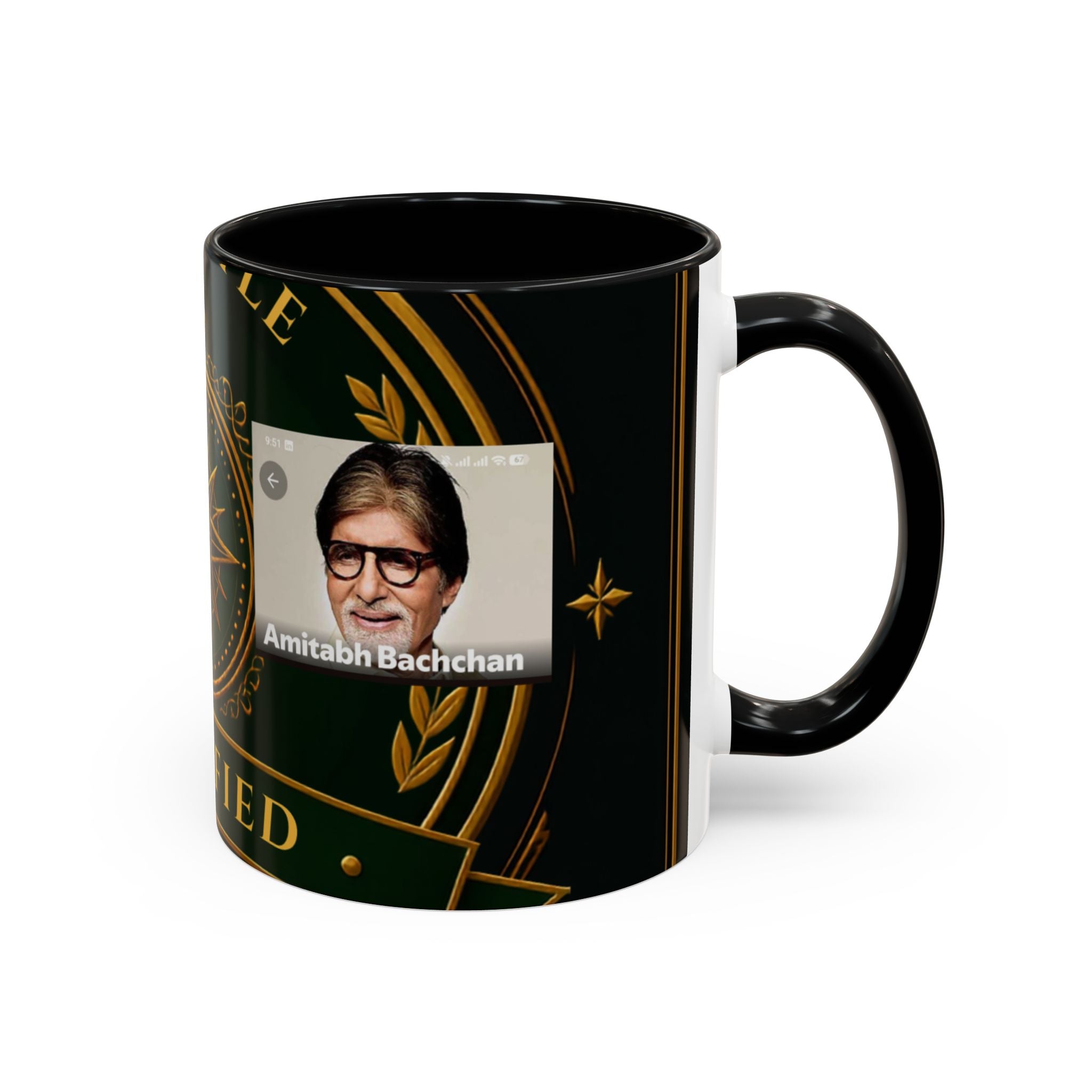 Certified Collector Accent Coffee Mug — Portrait Emblem Design (11/15 oz)