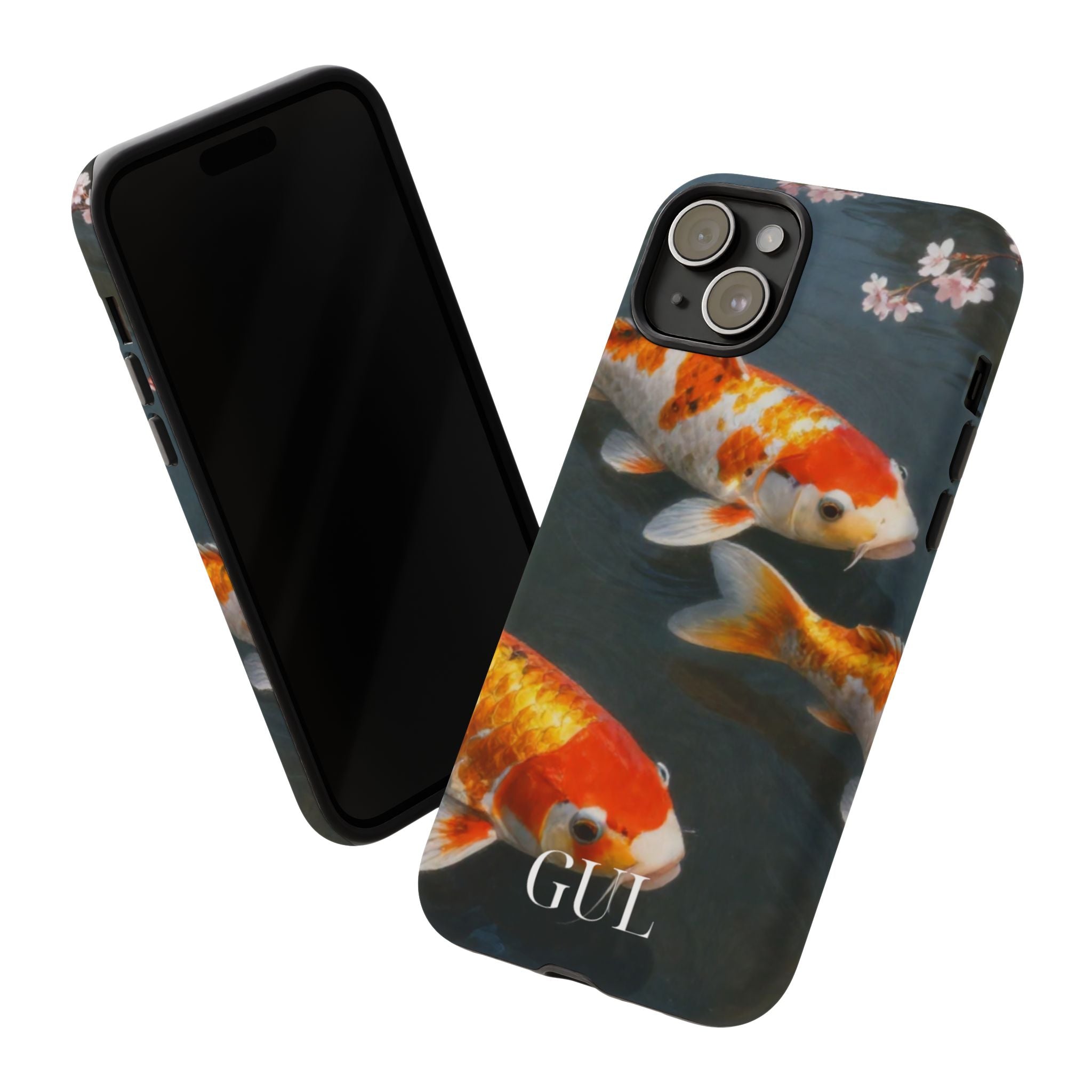 Koi Fish Tough Phone Case — Floral Pond Design