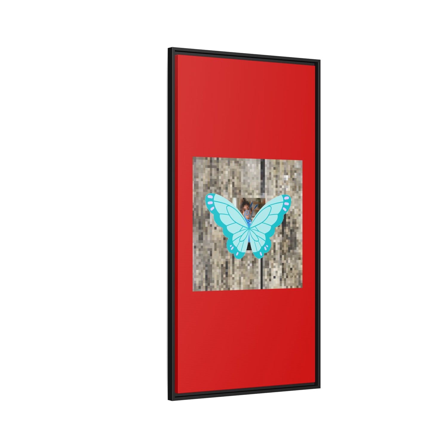 Blue Butterfly Framed Canvas Art – Matte Multi‑Color Wall Print