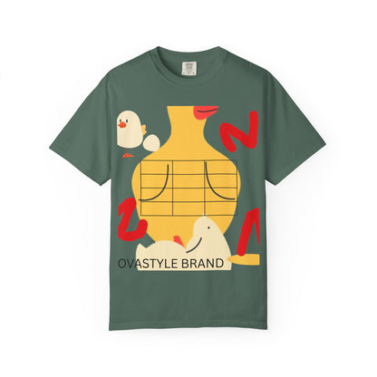 Graphic T-Shirt — Playful Koi &amp; Vase Collage Tee (OVASTYLE Brand)