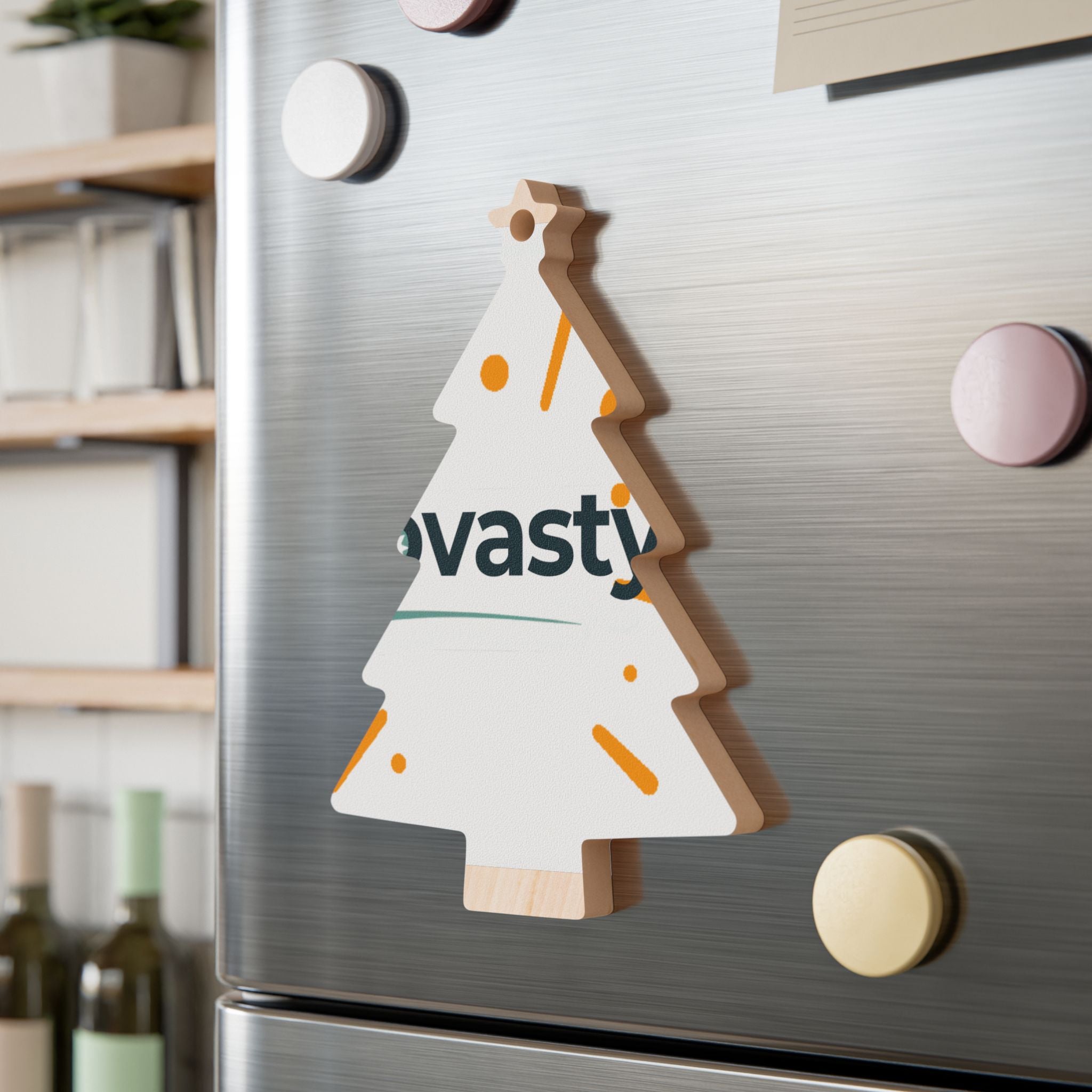 Bell-Shaped Wooden Ornament — Minimal Logo &amp; Illustration Holiday Decoration