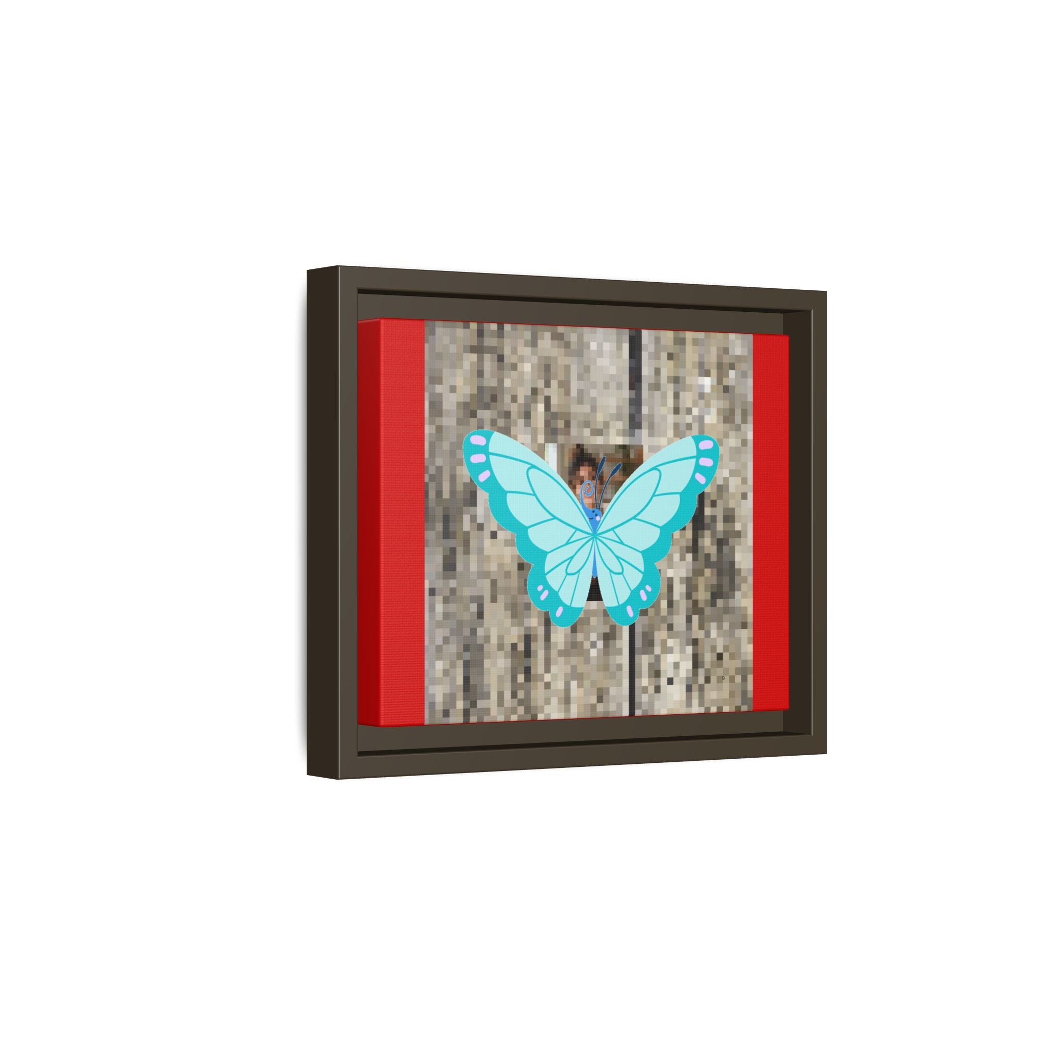 Blue Butterfly Framed Canvas Art – Matte Multi‑Color Wall Print