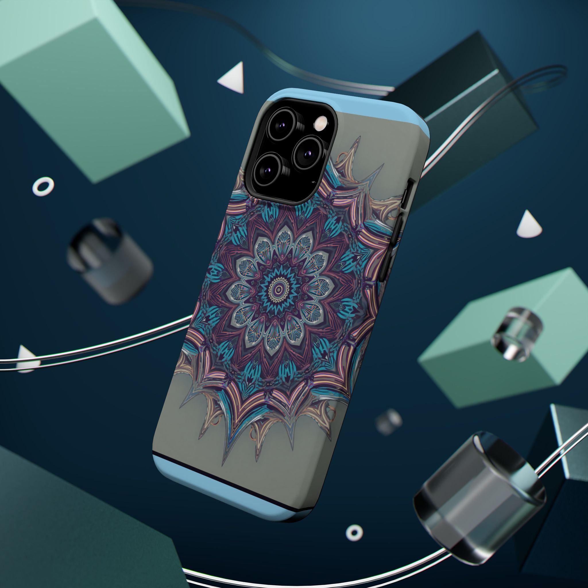 Phone Case — Blue Purple Mandala Magnetic Impact-Resistant Case