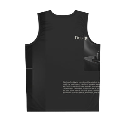 Abstract Red Basketball Jersey — All-Over Print Music &amp; Street Art Design