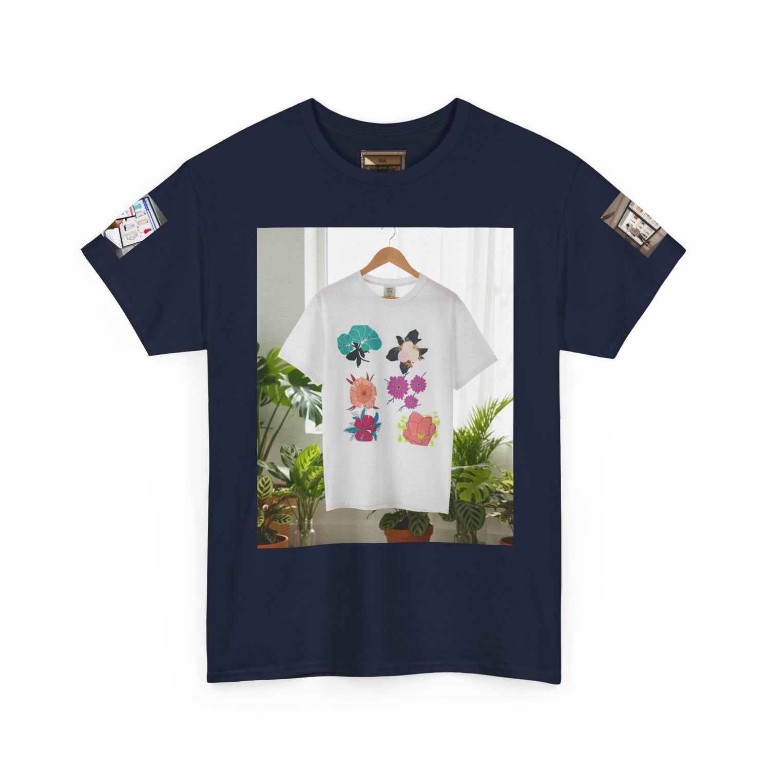 Floral Graphic Tee — GUL Botanical Print Cotton Shirt