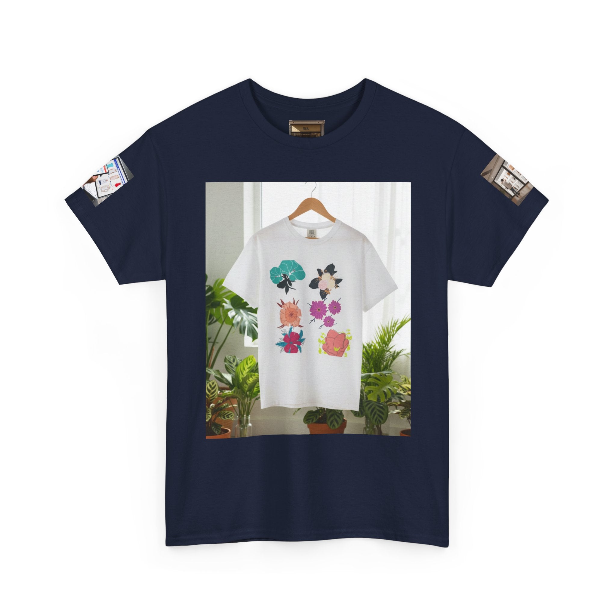 Floral Graphic Tee — GUL Botanical Print Cotton Shirt