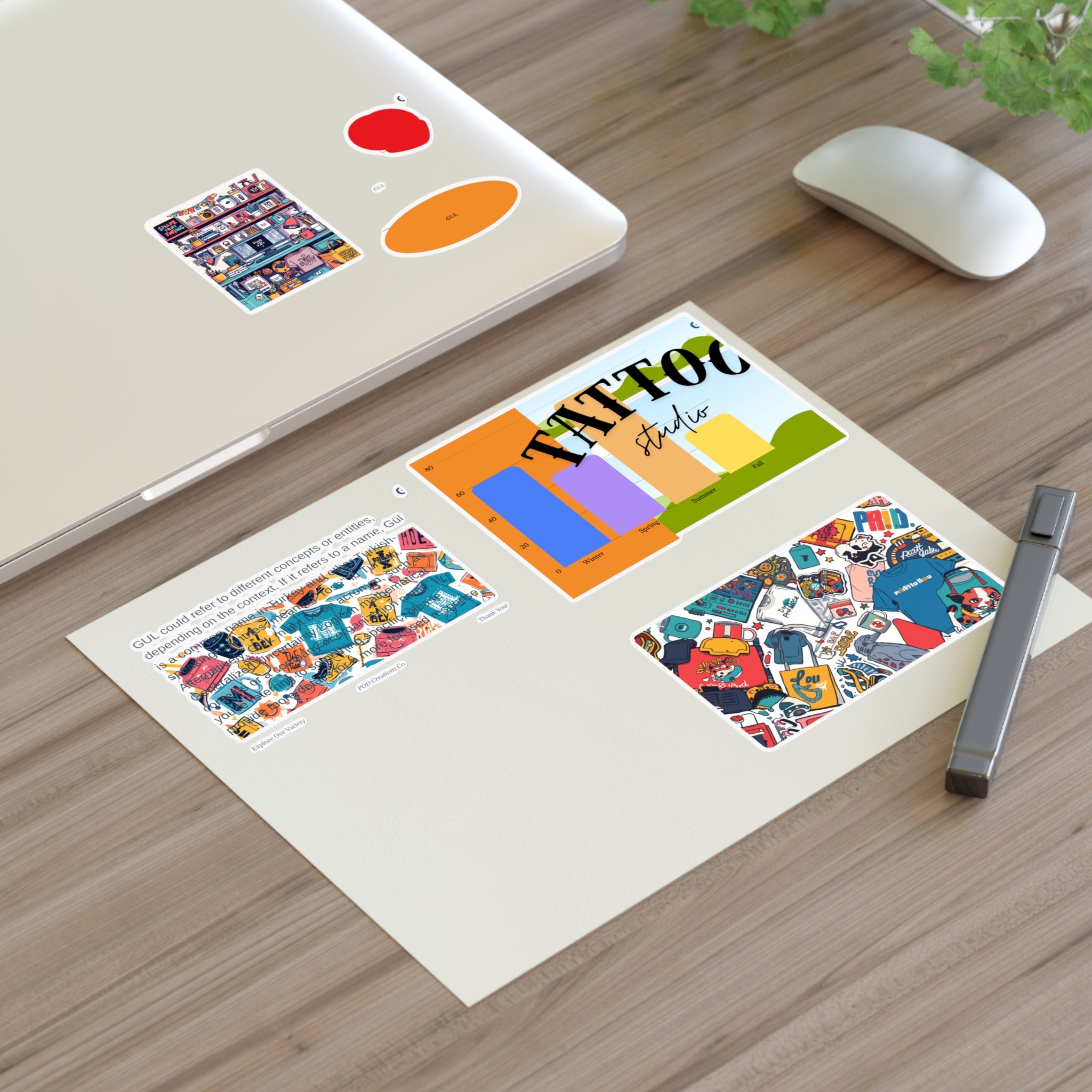 Colorful Sticker Sheets — Retro Tattoo &amp; Pop Art Icons