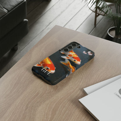 Koi Fish Tough Phone Case — Floral Pond Design