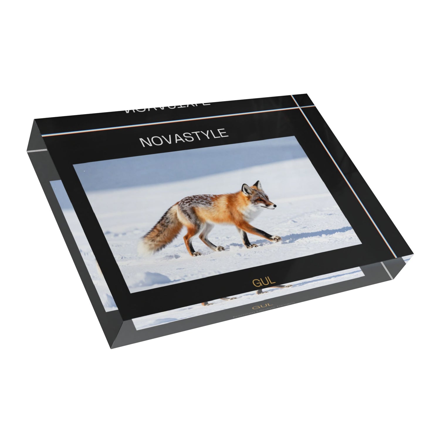 Acrylic Photo Block – Winter Fox Landscape Display
