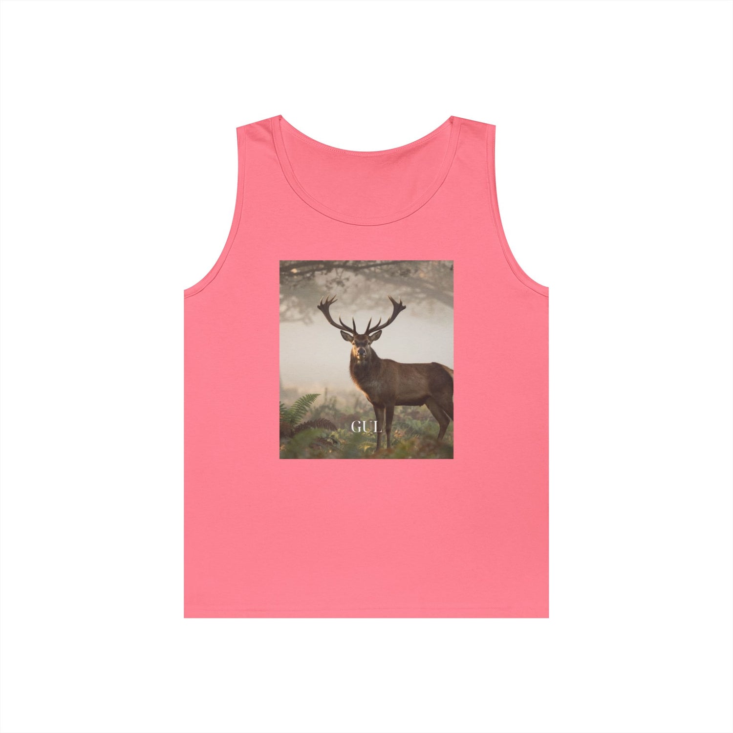Deer &amp; Cherry Blossom Art Tank Top — Nature Scene Graphic Tank