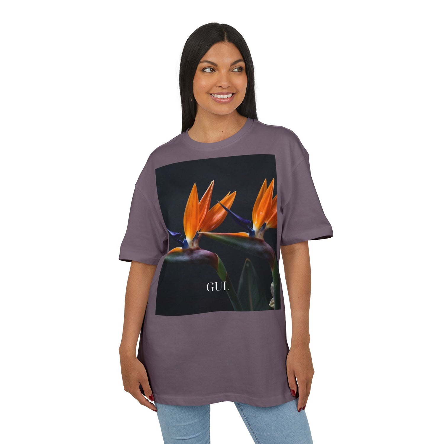 Floral &amp; Nightscape Graphic Tee — Bird of Paradise Photo Print
