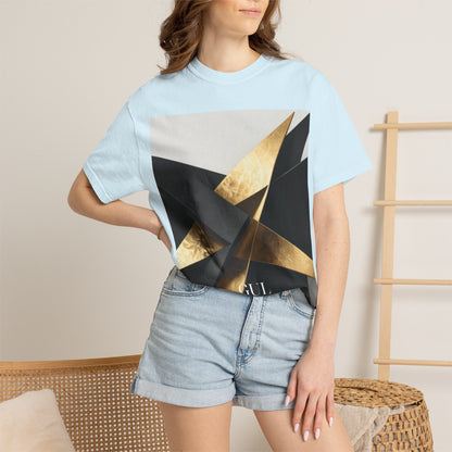 Graphic T-Shirt — Modern Gold Abstract &amp; Mountain Photo Print