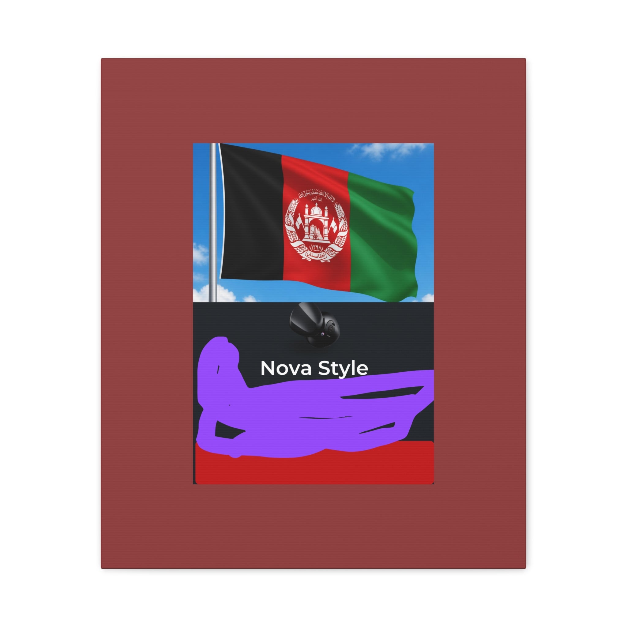 Afghan Flag Matte Canvas Print — Stretched 1.25" Wall Art