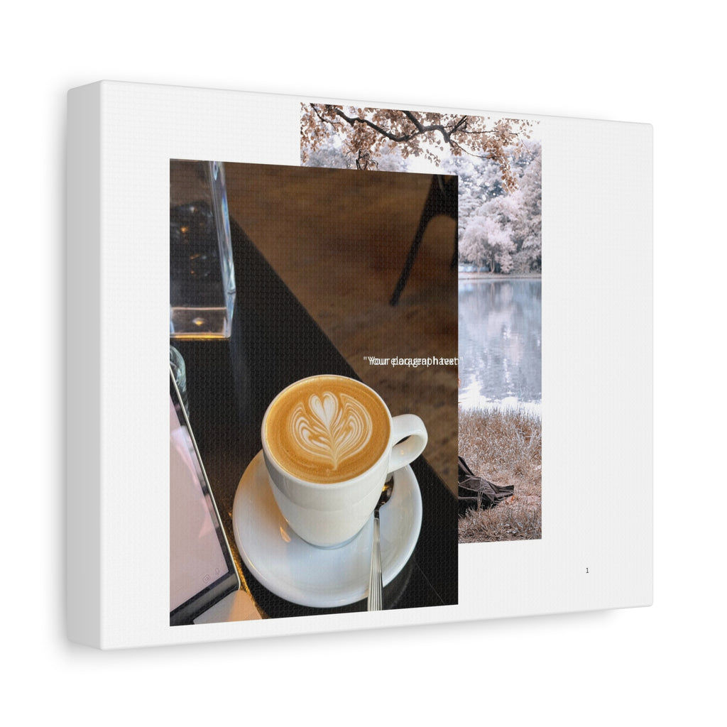 Latte & Landscape Matte Canvas Wall Art — Coffee Shop Photo Print