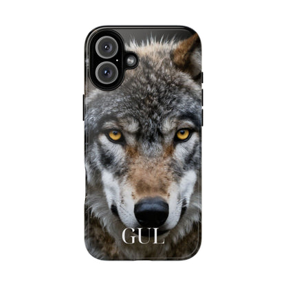 Wolf Eyes Phone Case — Fierce Wildlife iPhone Protective Case with ‘GUL’ Text