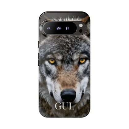 Wolf Eyes Phone Case — Fierce Wildlife iPhone Protective Case with ‘GUL’ Text