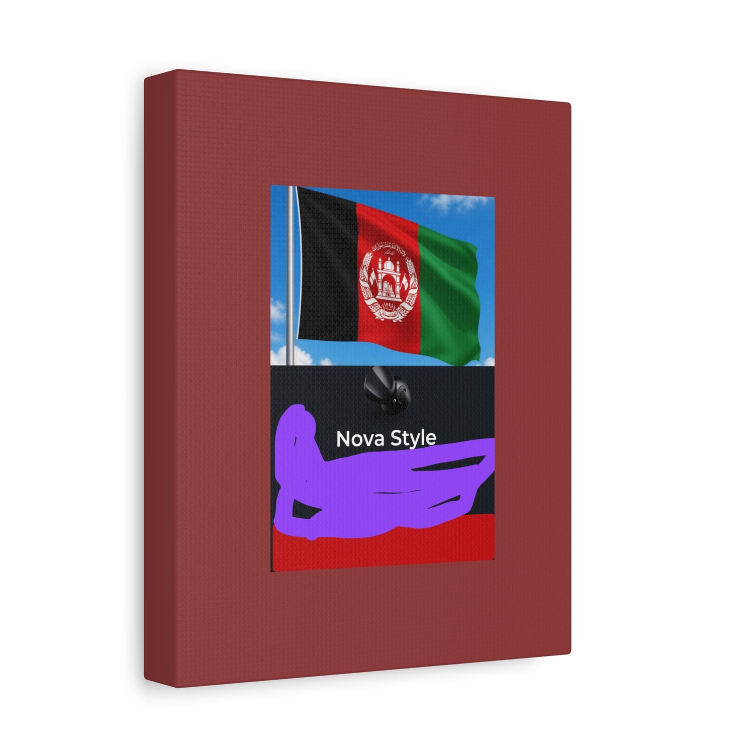 Afghan Flag Matte Canvas Print — Stretched 1.25" Wall Art