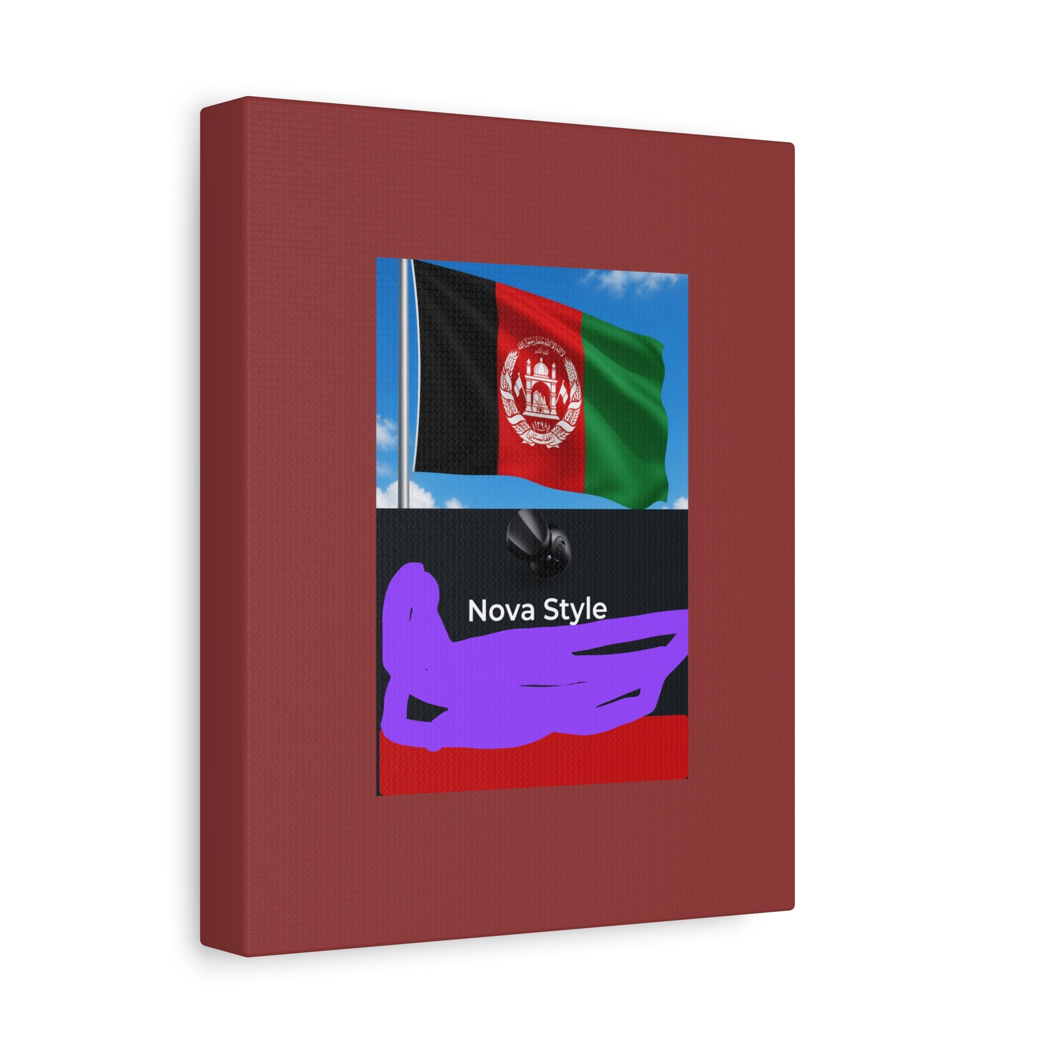 Afghan Flag Matte Canvas Print — Stretched 1.25" Wall Art